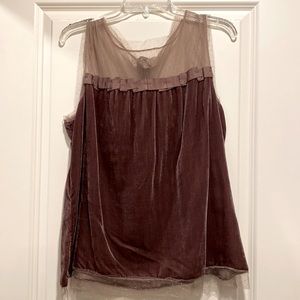 Beautiful lace and velvet tank. Not sure what to call this color! Brown?